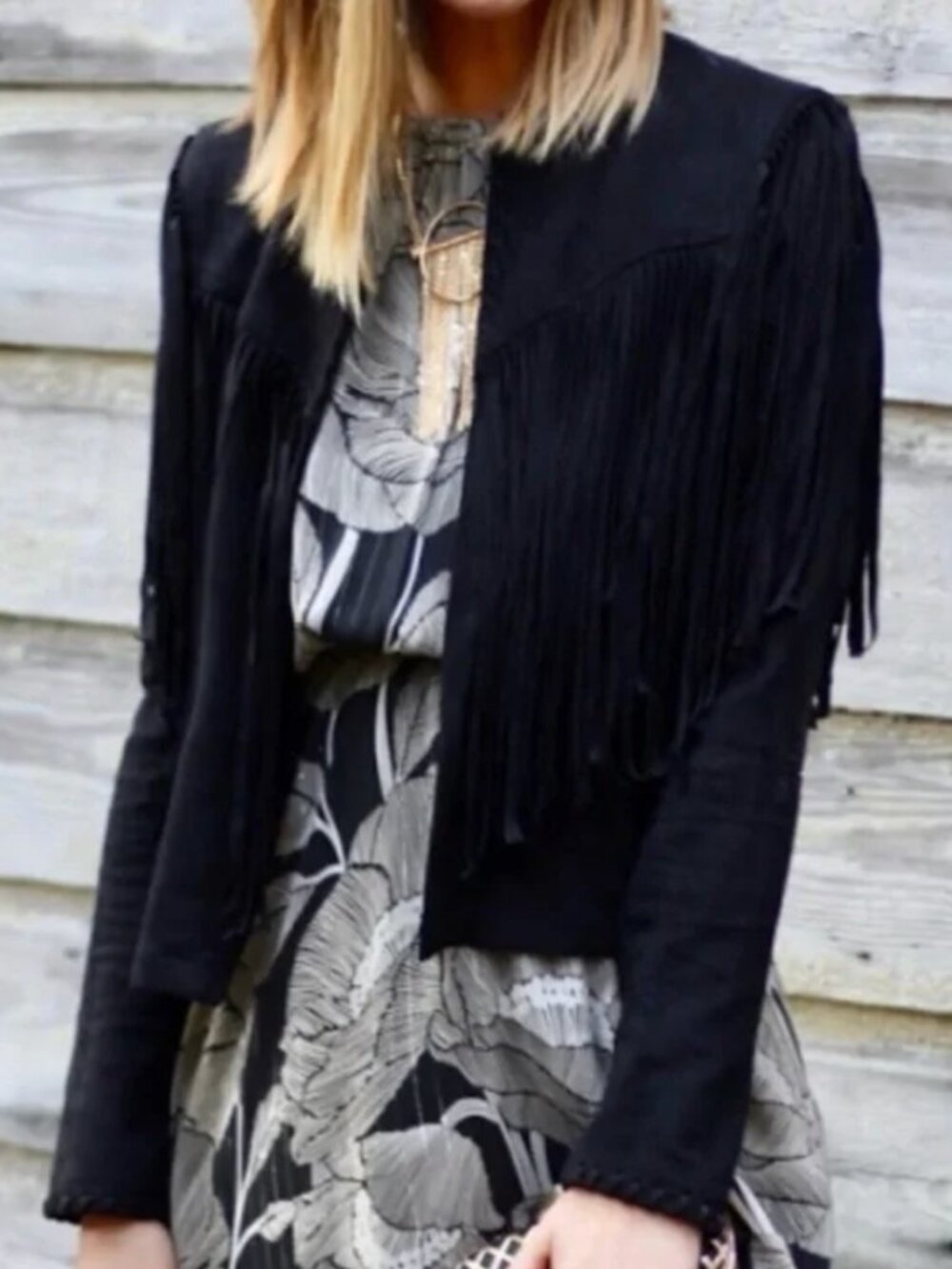 Asher Black Suede Fringe Joseph Jacket